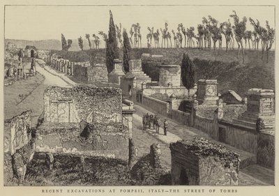 Recente Opgravingen in Pompeii, Italië, de Straat van de Graven door English School